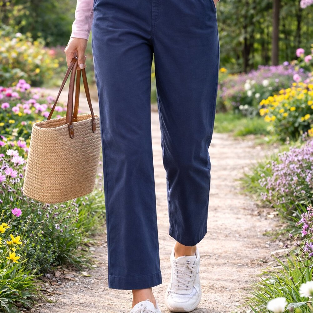 NWT Orvis Outdoor Performance Crop Pants Women L Gray Wide Leg Pull On